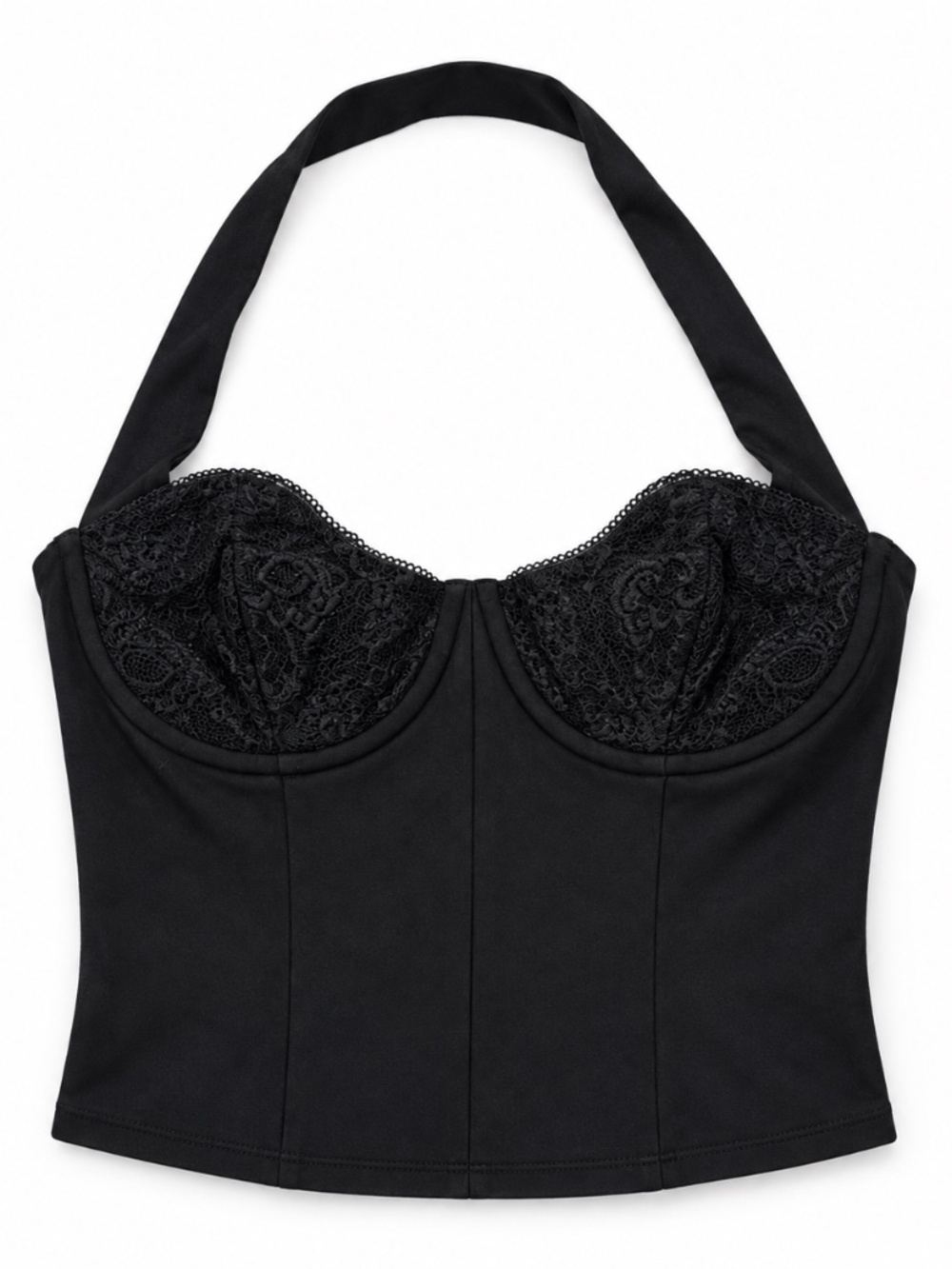 Garage Black Lace Bustier Halter Corset Top Size M